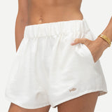 LOREN WOVEN SHORT ORGANIC WHITE
