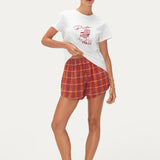 LOREN WOVEN SHORT RED