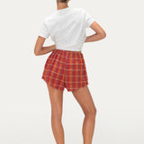 LOREN WOVEN SHORT RED