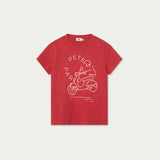 MARS RED TEXTURED COTTON MINI TEE