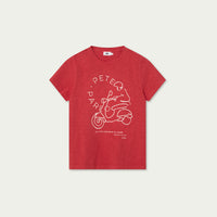 MARS RED TEXTURED COTTON MINI TEE