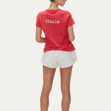 MARS RED TEXTURED COTTON MINI TEE